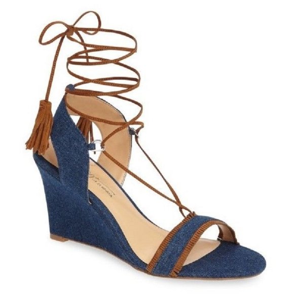 Daya By Zendaya Mesa Ankle Wrap Wedge Sandal Sz 10 - Picture 3 of 6